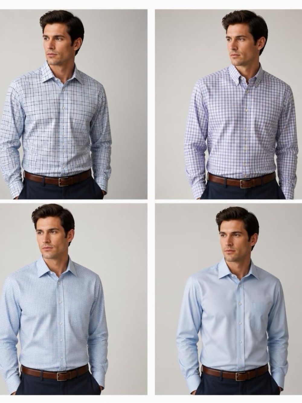 Men's Dress Shirts Tailored Button-Down bundle Dillards Gold Label blue